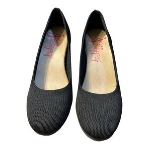 Jelly Pop Black Knitted Donna Wedge Shoes Size 8M